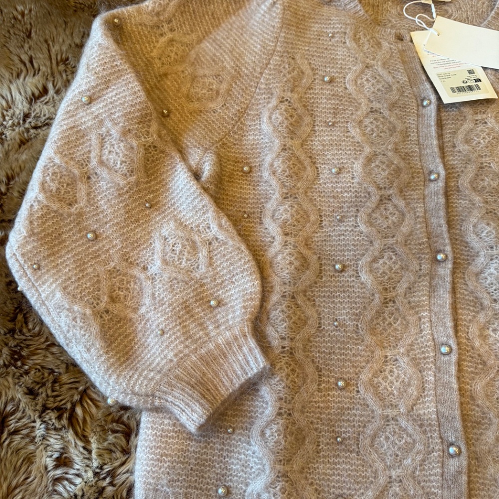 Sezane Nattie Cardigan Light Beige - Size XL - Picture 4 of 6